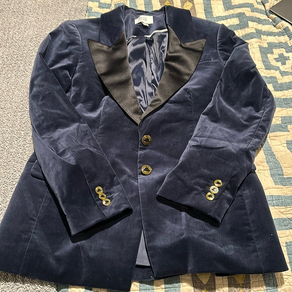 navy velvet blazer